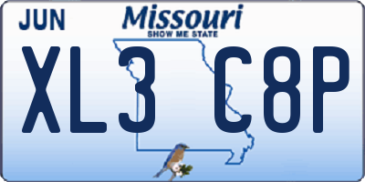MO license plate XL3C8P