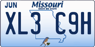 MO license plate XL3C9H