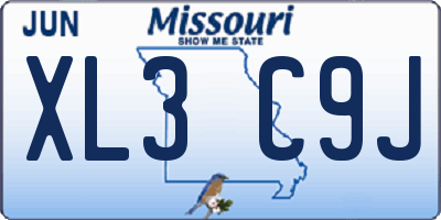 MO license plate XL3C9J