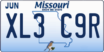 MO license plate XL3C9R