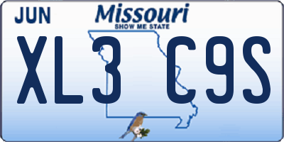 MO license plate XL3C9S
