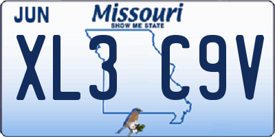 MO license plate XL3C9V