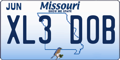 MO license plate XL3D0B