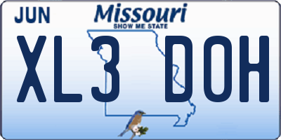 MO license plate XL3D0H
