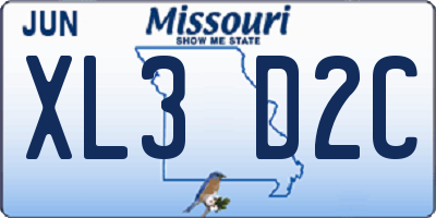 MO license plate XL3D2C