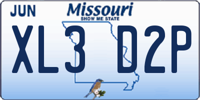 MO license plate XL3D2P