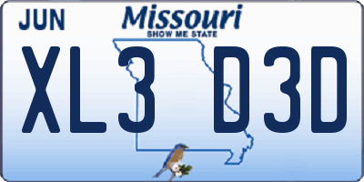 MO license plate XL3D3D