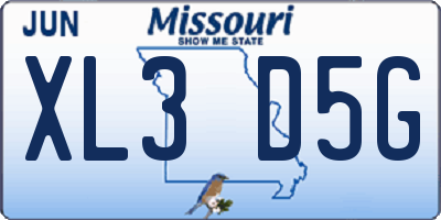 MO license plate XL3D5G