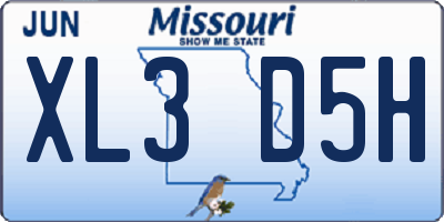 MO license plate XL3D5H