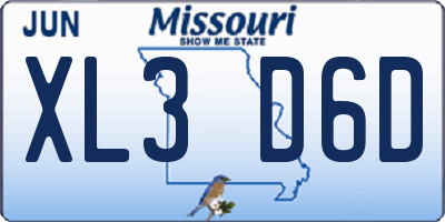 MO license plate XL3D6D