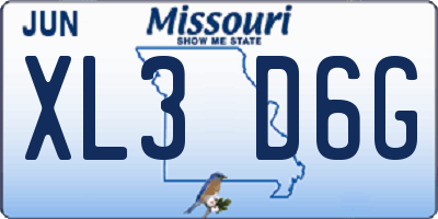 MO license plate XL3D6G