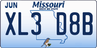 MO license plate XL3D8B
