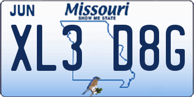 MO license plate XL3D8G