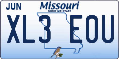 MO license plate XL3E0U