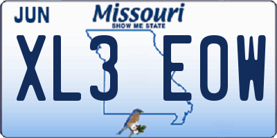 MO license plate XL3E0W