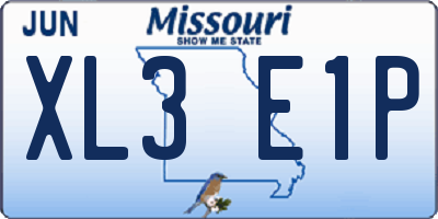 MO license plate XL3E1P