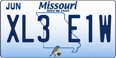 MO license plate XL3E1W