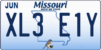 MO license plate XL3E1Y