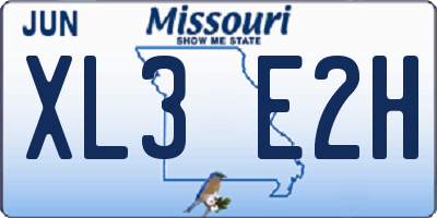 MO license plate XL3E2H