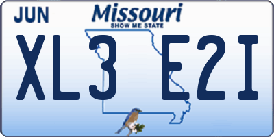 MO license plate XL3E2I