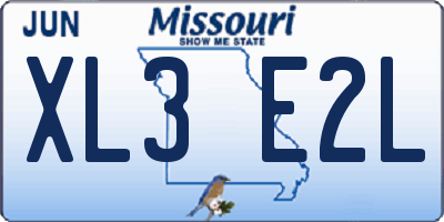 MO license plate XL3E2L