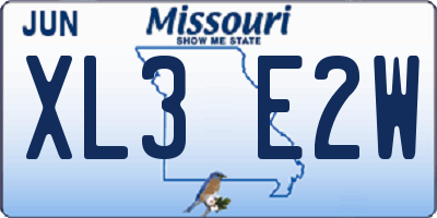 MO license plate XL3E2W