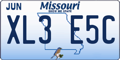 MO license plate XL3E5C