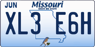 MO license plate XL3E6H