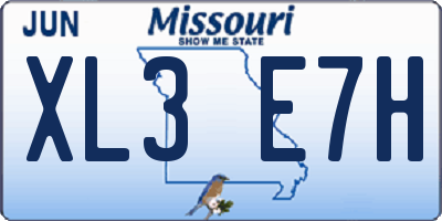 MO license plate XL3E7H