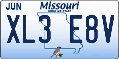 MO license plate XL3E8V