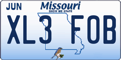MO license plate XL3F0B