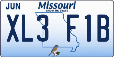 MO license plate XL3F1B