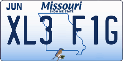 MO license plate XL3F1G