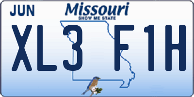 MO license plate XL3F1H