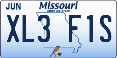 MO license plate XL3F1S