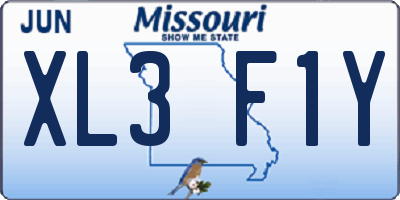 MO license plate XL3F1Y