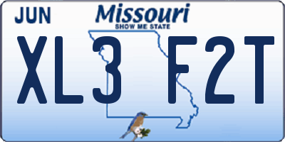 MO license plate XL3F2T