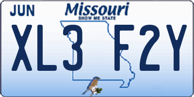 MO license plate XL3F2Y