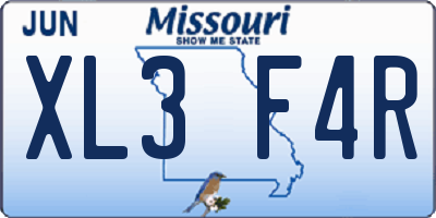 MO license plate XL3F4R