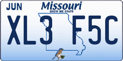 MO license plate XL3F5C