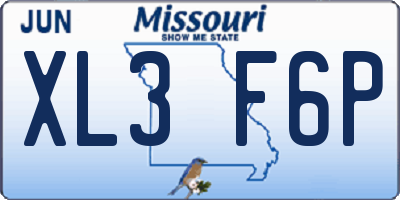 MO license plate XL3F6P