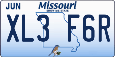 MO license plate XL3F6R