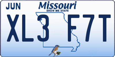 MO license plate XL3F7T