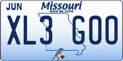 MO license plate XL3G0O