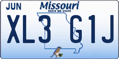 MO license plate XL3G1J