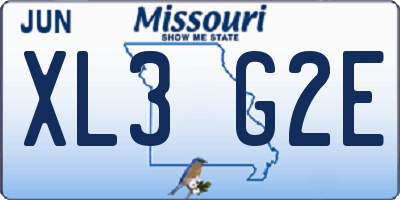 MO license plate XL3G2E