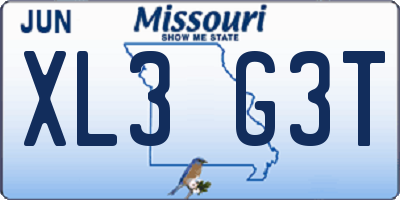 MO license plate XL3G3T