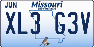 MO license plate XL3G3V