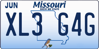 MO license plate XL3G4G