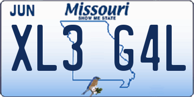 MO license plate XL3G4L